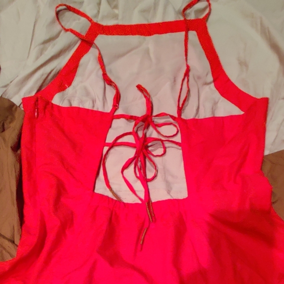 Anthropologie Maeve Halter Tiered Maxi Dress Color Block Medium - Picture 6 of 7